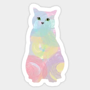 Pastel crayon cat Sticker